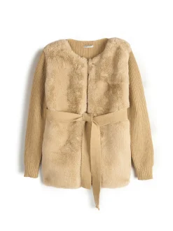 GATE Kombinowana marynarka z paskiem| Kurtki I Płaszcze·Żakiety|Swetry I Bluzy·Swetry