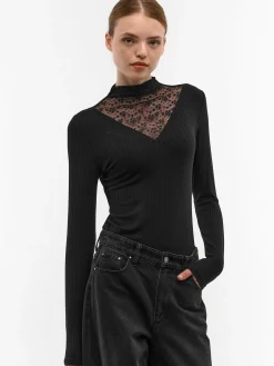 GATE Kombinowany top z koronką| Koszulki I Topy·Topy