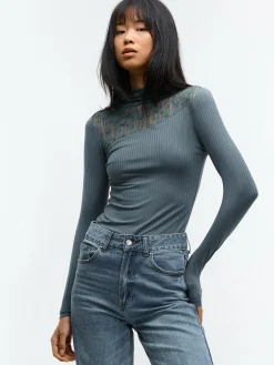 GATE Kombinowany top z koronką| Koszulki I Topy·Topy