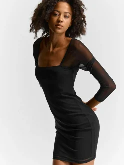 GATE Kopertowa sukienka damska wykonana z siateczki| Kategorie·Sukienki