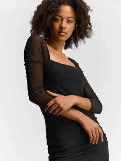 GATE Kopertowa sukienka damska wykonana z siateczki| Kategorie·Sukienki