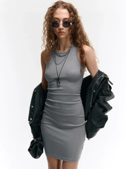 GATE Kopertowa sukienka mini w prążki| Kategorie·Sukienki