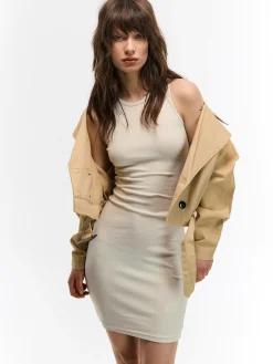 GATE Kopertowa sukienka mini w prążki| Kategorie·Sukienki