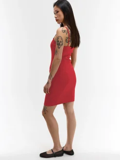 GATE Kopertowa sukienka mini w prążki| Kategorie·Sukienki