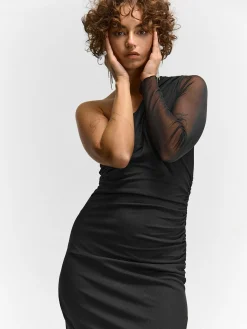 GATE Kopertowa sukienka wykonana z siateczki| Kategorie·Sukienki