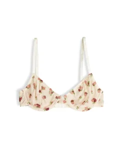 GATE Koronkowy biustonosz z fiszbinami i nadrukiem| Bielizna·Biustonosze
