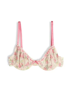 GATE Koronkowy biustonosz z fiszbinami i nadrukiem| Bielizna·Biustonosze