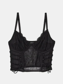 GATE Koronkowy gorset z wiązaniami po bokach| Bielizna·Biustonosze