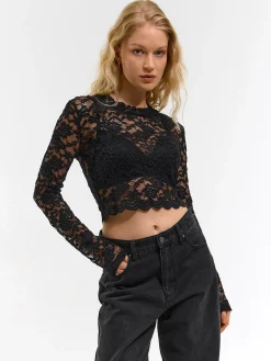 GATE Koronkowy, krótki top| Koszulki I Topy·Topy