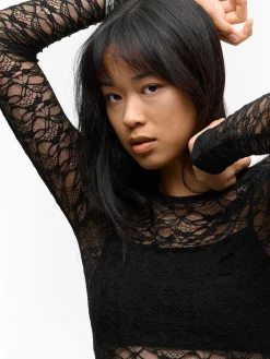 GATE Koronkowy top z podkoszulkiem| Koszulki I Topy·Topy