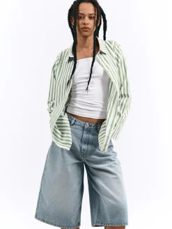 GATE Koszula w prążki|Damskie Koszulki I Topy·Koszule Damskie