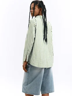 GATE Koszula w prążki|Damskie Koszulki I Topy·Koszule Damskie