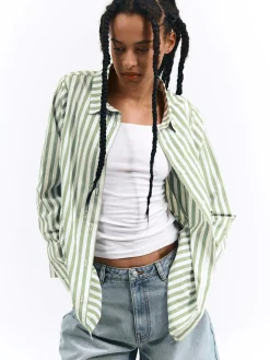 GATE Koszula w prążki|Damskie Koszulki I Topy·Koszule Damskie