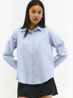 GATE Koszula z ozdobnymi kamieniami|Damskie Koszulki I Topy·Koszule Damskie