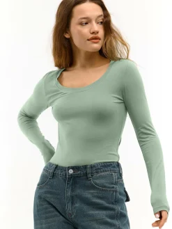 GATE Koszulka basic z długim rękawem| Koszulki I Topy·Koszulki