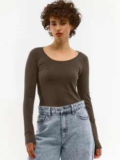 GATE Koszulka basic z długim rękawem| Koszulki I Topy·Koszulki