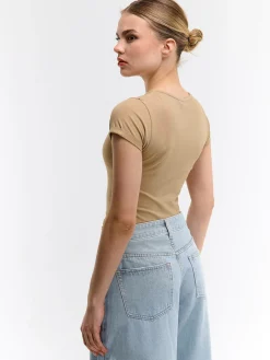 GATE Koszulka basic z elastyczną gumką| Koszulki I Topy·Koszulki