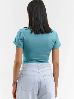 GATE Koszulka basic z elastyczną gumką| Koszulki I Topy·Koszulki|Koszulki I Topy·Crop Top ☀️