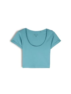 GATE Koszulka basic z elastyczną gumką| Koszulki I Topy·Koszulki|Koszulki I Topy·Crop Top ☀️