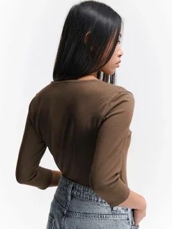 GATE Koszulka basic z elastyczną gumką| Koszulki I Topy·Koszulki