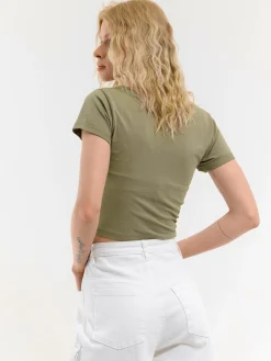 GATE Koszulka basic z elastyczną gumką| Koszulki I Topy·Koszulki|Koszulki I Topy·Crop Top ☀️