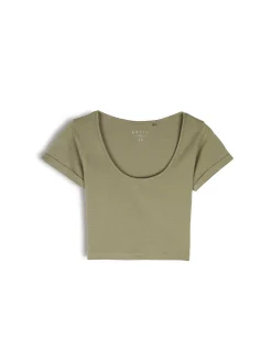 GATE Koszulka basic z elastyczną gumką| Koszulki I Topy·Koszulki|Koszulki I Topy·Crop Top ☀️