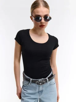 GATE Koszulka basic z elastyczną gumką| Koszulki I Topy·Koszulki