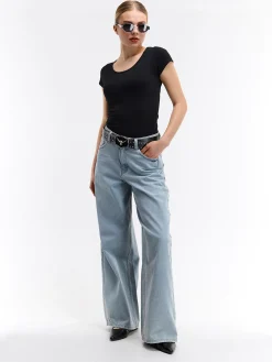 GATE Koszulka basic z elastyczną gumką| Koszulki I Topy·Koszulki