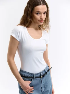 GATE Koszulka basic z elastyczną gumką| Koszulki I Topy·Koszulki