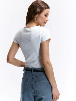 GATE Koszulka basic z elastyczną gumką| Koszulki I Topy·Koszulki