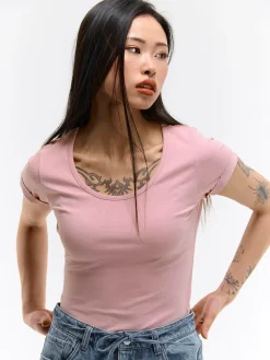 GATE Koszulka basic z elastyczną gumką| Koszulki I Topy·Koszulki