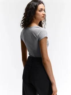 GATE Koszulka basic z elastyczną gumką| Koszulki I Topy·Koszulki