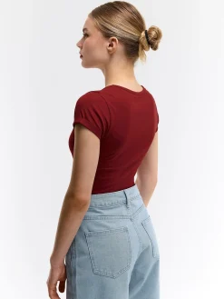 GATE Koszulka basic z elastyczną gumką| Koszulki I Topy·Koszulki