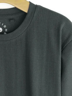 GATE Koszulka w strukturalny wzór| Koszulki·Koszulki ☀️|Koszulki·Basic Koszulki I Podkoszulki