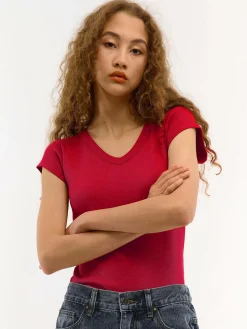 GATE Koszulka z dekoltem w serek| Koszulki I Topy·Koszulki