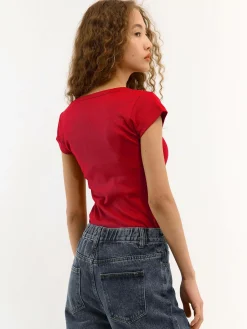 GATE Koszulka z dekoltem w serek| Koszulki I Topy·Koszulki