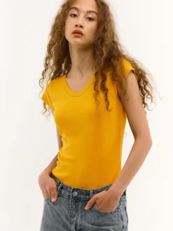 GATE Koszulka z dekoltem w serek| Koszulki I Topy·Koszulki