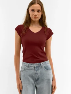 GATE Koszulka z dekoltem w serek| Koszulki I Topy·Koszulki