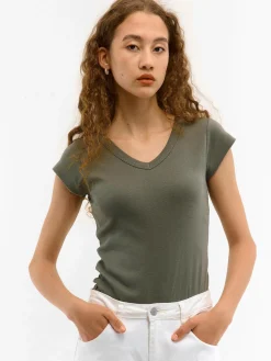 GATE Koszulka z dekoltem w serek| Koszulki I Topy·Koszulki