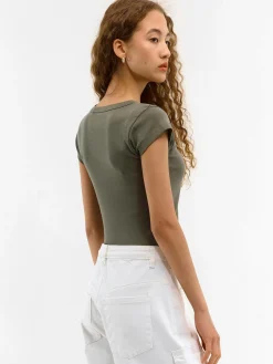 GATE Koszulka z dekoltem w serek| Koszulki I Topy·Koszulki