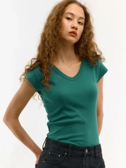 GATE Koszulka z dekoltem w serek| Koszulki I Topy·Koszulki