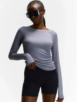 GATE Koszulka z żebrowanej dzianiny| Koszulki I Topy·Koszulki