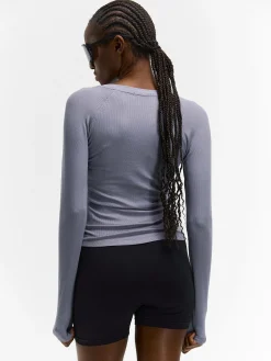 GATE Koszulka z żebrowanej dzianiny| Koszulki I Topy·Koszulki