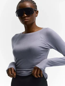 GATE Koszulka z żebrowanej dzianiny| Koszulki I Topy·Koszulki