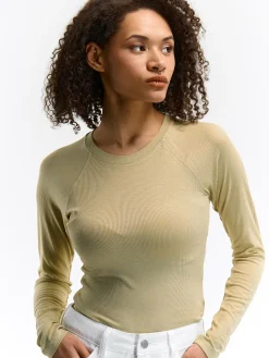 GATE Koszulka z żebrowanej dzianiny| Koszulki I Topy·Koszulki