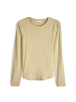 GATE Koszulka z żebrowanej dzianiny| Koszulki I Topy·Koszulki