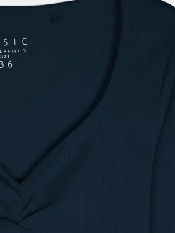 GATE Koszulka z żebrowanej dzianiny| Koszulki I Topy·Koszulki