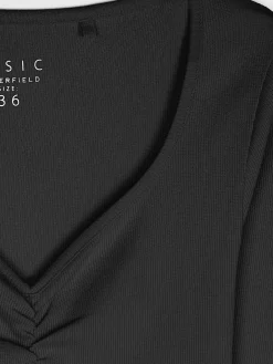 GATE Koszulka z żebrowanej dzianiny| Koszulki I Topy·Koszulki