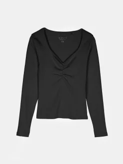 GATE Koszulka z żebrowanej dzianiny| Koszulki I Topy·Koszulki