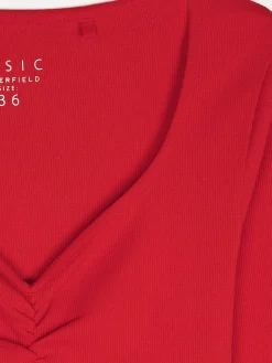 GATE Koszulka z żebrowanej dzianiny| Koszulki I Topy·Koszulki